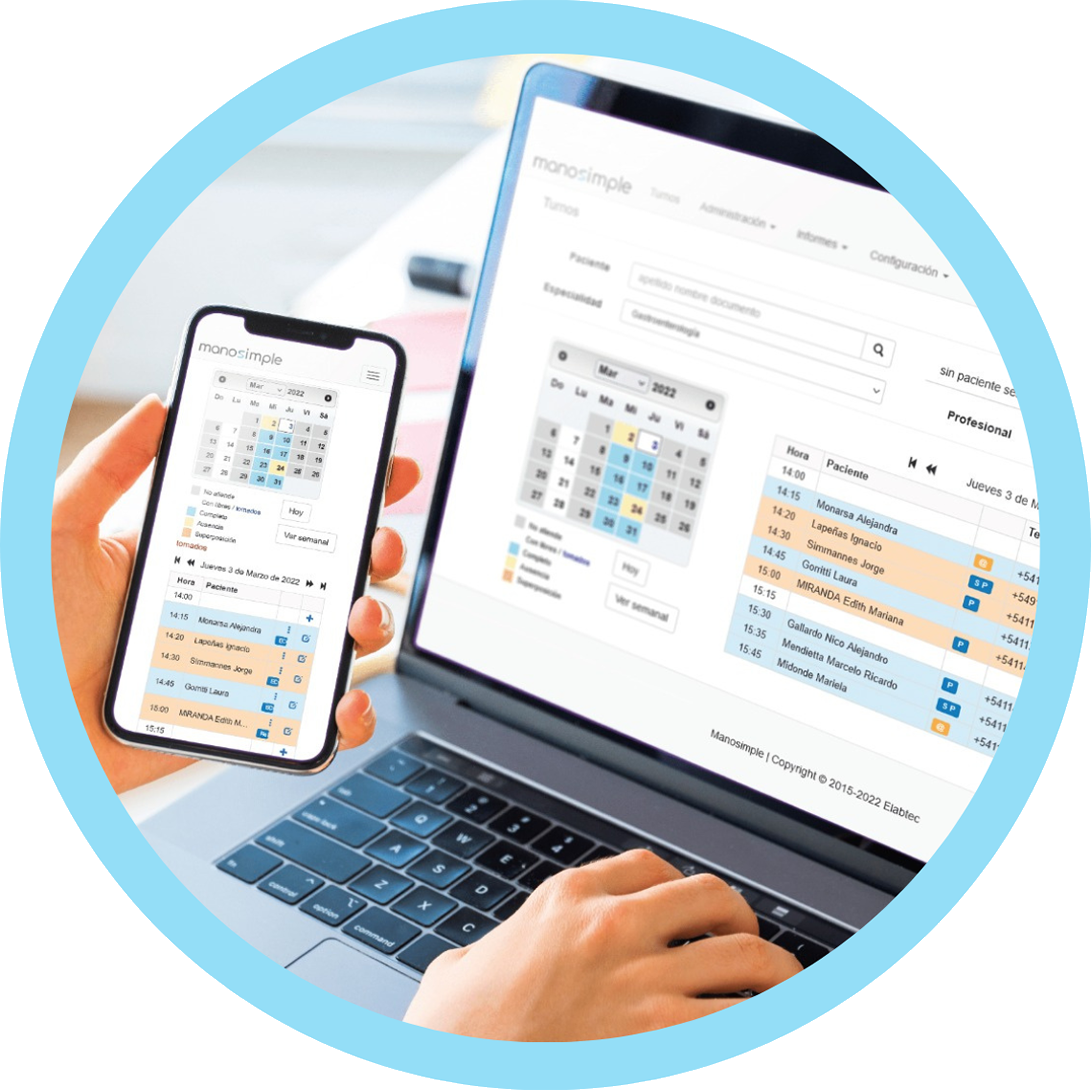 gestión de turnos y atenciones - manosimple
